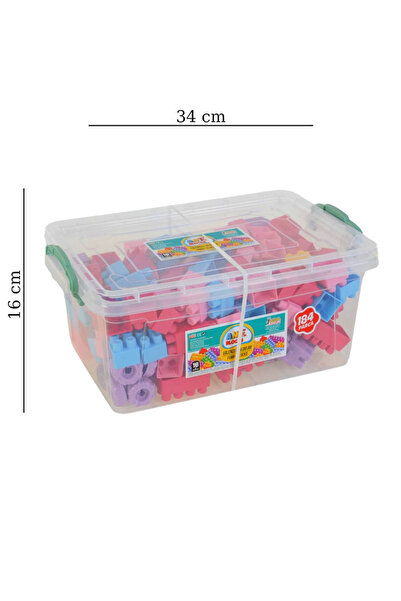 KESKİN SOUND Plastic Boxed Blocks Pastel Colors 184 Pieces
