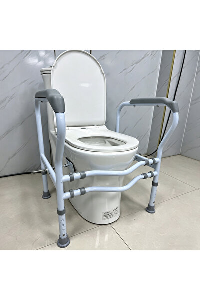 Golivn Toilet Safety Rails for Seniors, Adjustable Height Width Bathroom Assi...