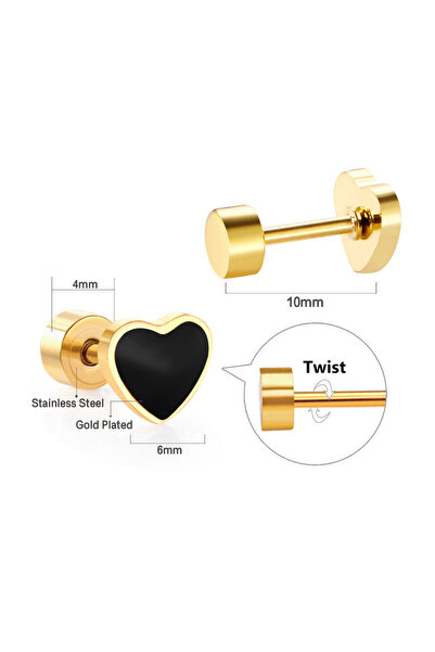 Choice3 176BG LUXUSTEEL أقراط على شكل قلب للنساء والفتيات من الفولاذ المقاوم ...