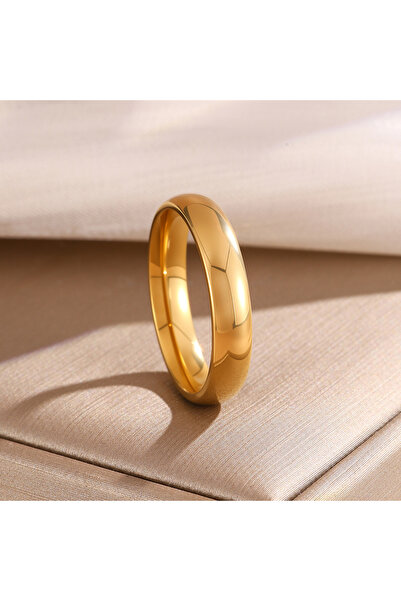 Choice17 8 Gold Color 4mm New Fashion Simple Smooth Stainless Steel Ring For ...