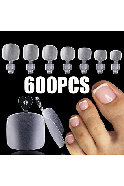 Choice1 Ivory 30/150/300/630/1500PCSToe Nail Tips Short Square Fake Toenails ...