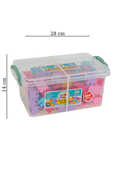 KESKİN SOUND Plastic Boxed Blocks Pastel Colors 104 Pieces