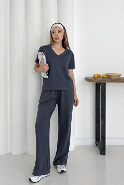 BayBayan Women's V-Neck Short Sleeve Modal Top and Bottom Set