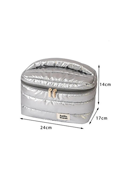 Choice3 Silver-L Large Capacity Travel Makeup Bag Fashion Portable Multifunct...