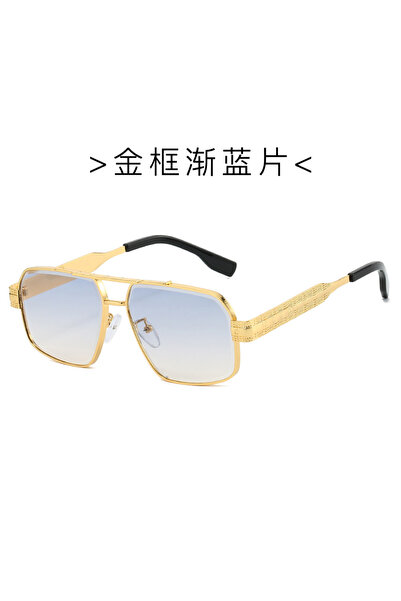 choice2 Gold Blue 2025 Flash Golden Color Sunglasses Men Women Punk Pilot Sty...