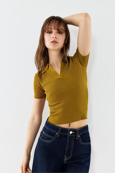 LEFTIES Basic fitilli örgü polo
