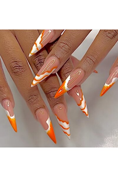Choice1 TY-381 24pcs Lines Wave Design Full Cover Nail Tips Simple Long Stile...
