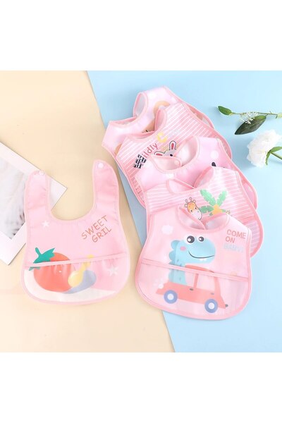 Choice pink random 5pcs Random 5pcs Cartoon Animals Waterproof Bibs Baby Kids...