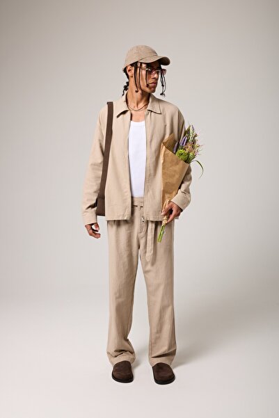 2512 Clothing Linen Textured Jacket