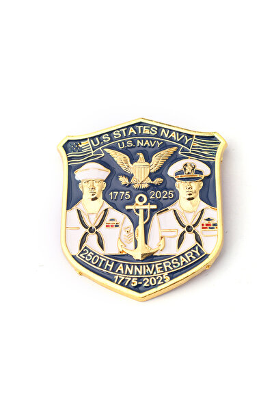 Choice 02 U.S. Navy 250Th Anniversary Enamel Brooch Metal Badge Lapel Pin Col...