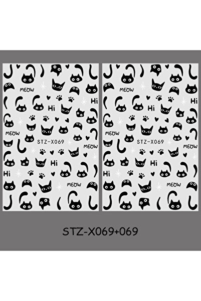 Choice STZ-X069-069 قطعتان من ملصقات قطة سوداء ثلاثية الأبعاد بتصميم كاواي لل...