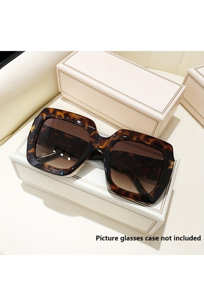 Choice3 Leopard New style Fashion Square Sunglasses Trendy Two-Tone Color Blo...