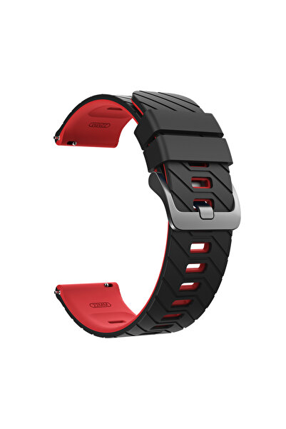 Choice18 حزام ساعة عالمي أسود وأحمر مقاس 22 ملم لـ Zeblaze Stratos 4 3 2/Ares...
