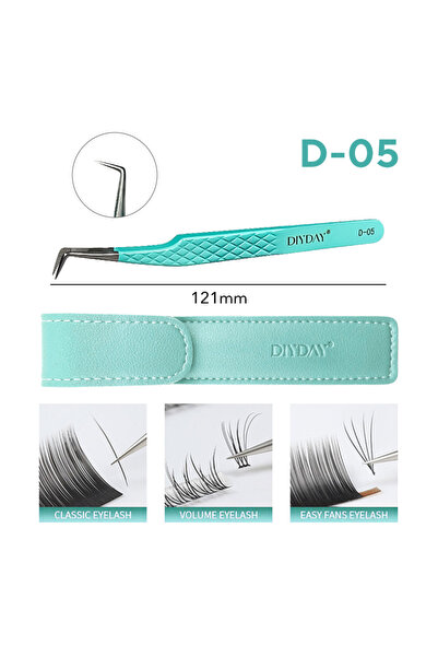 Choice6 ملقط D-05 من DIYDAY مضاد للانزلاق لتمديد الرموش، ملقط حواجب بطرف من ا...