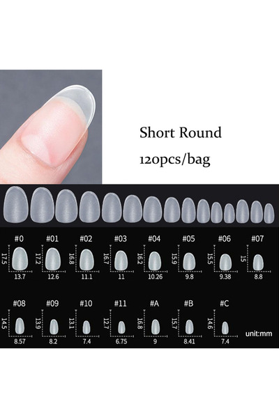 choice2 609-120pcs 120pcs/bag Matte Press On Nail Tips Soft Full Cover False ...
