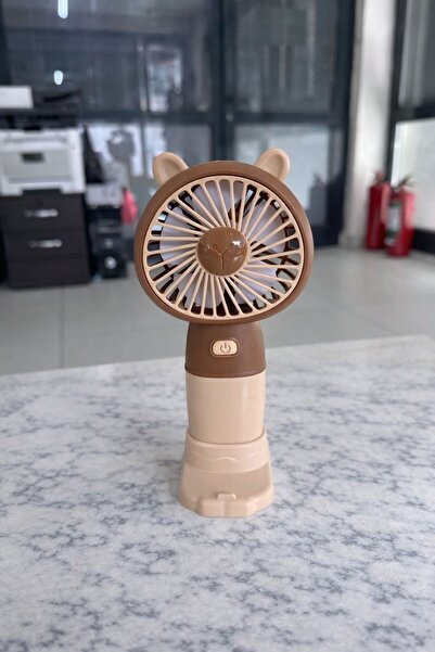 nesnelgift Mini Taşınabilir Sessiz El Fanı KAHVERENGİ Y35