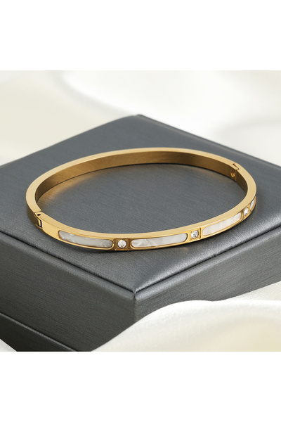 Choice6 Gold Color B Yupsk 3/1Pcs Classic Stainless Steel Bracelet Set for Wo...