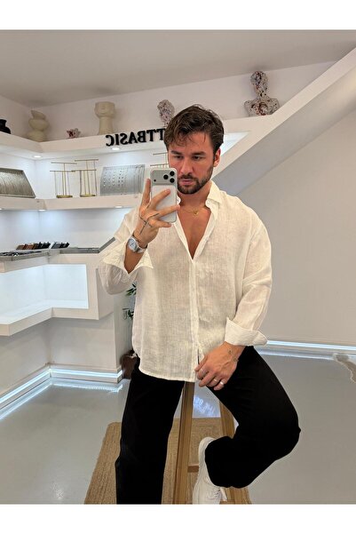 UTTBASİC GG %100 Linen Oversize Premium Gömlek