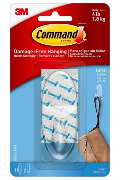 3M Large transparent hook 1 hook + 2 double-sided adhesive tapes/set Command