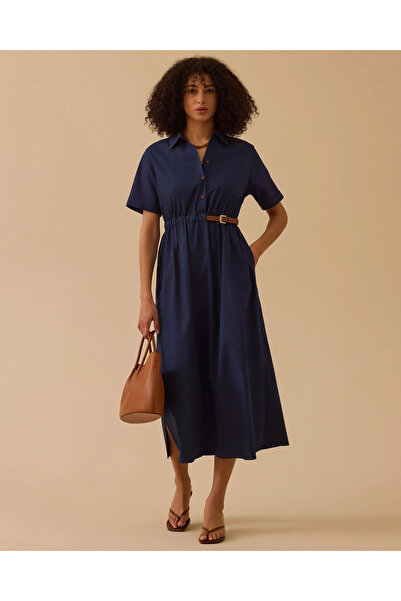 SEÇİL Φόρεμα με ζώνη και γιακά πουκαμίσου από βαμβάκι
