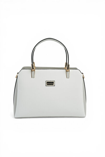 Silver Polo Silver & Polo Sp9721 Women's Handbag Plain White-Grey