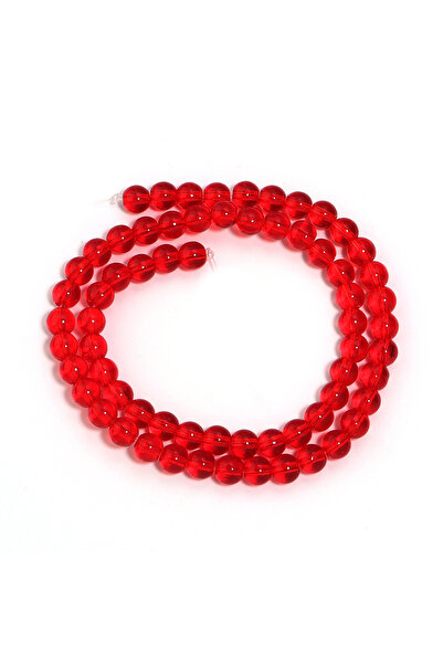 Choice1 6mm(approx 60pcs) 1 Strand Clear Red Glass Beads Smooth Loose Round C...