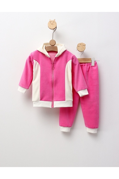 MiniKids Trening de catifea Romania roz-alb
