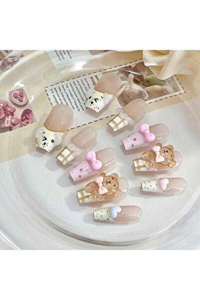 Choice SJ0767-M 10pcs pure handmade coffin shaped nail art, fake nails for na...