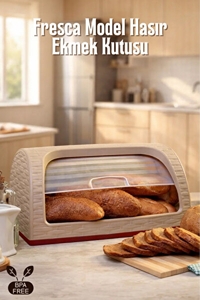 GİNZAMAİSON Fresca Hasır Model Ekmek Kutusu - Geniş Hacimli - Ekmek Saklama S...