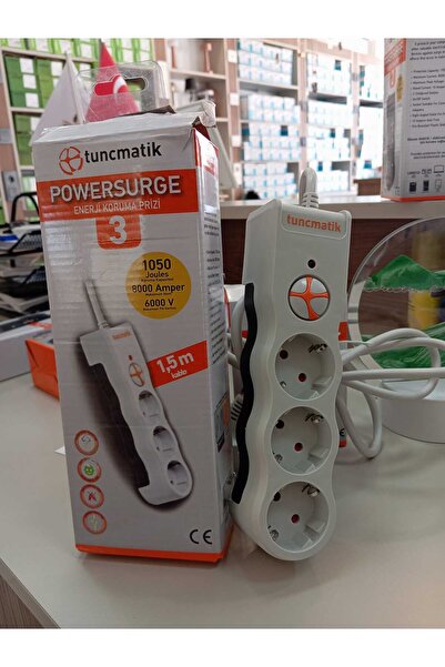 TUNÇMAK TUNÇMATİK 3LÜ AKIM KORUMALI KABLOLU PRİZ