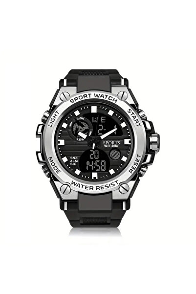 Choice3 Silvery Multifunctional Led Luminous Watch with Dual Display, Alarm C...