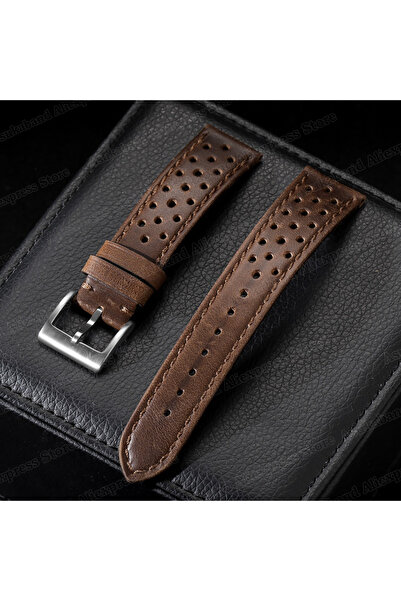 Choice1 20mm Dark Brown Vintage Genuine Leather Strap 18mm 20mm 22mm Universa...