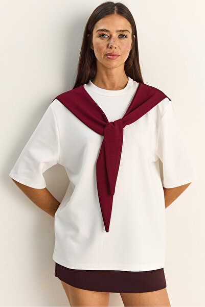 Bianco Lucci T-Shirt - Βουργουνδία - Ευθεία