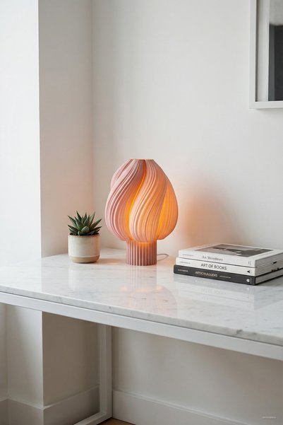 Decorstation PearlBloom TozPembe Dekoratif Masa Lambası Abajur