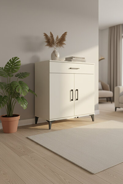 mobihobi Luna Şifonyer 3 Raflı 1 Çekmeceli 2 Kapaklı 88x44x96 Aytaşı - Büfe -...