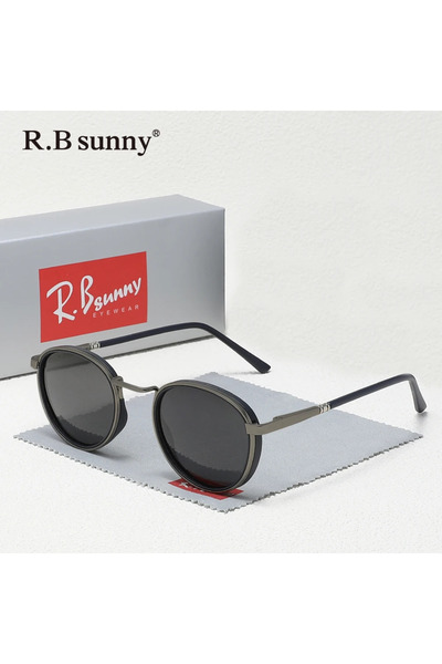 choice2 Gun Gray Retro Round Frame Sunglasses Men Polarized Luxury Women Driv...