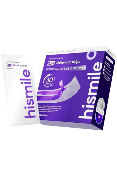 Hismile V34 Purple Whitening Strips - Teeth Stain Removal Colour Corrector