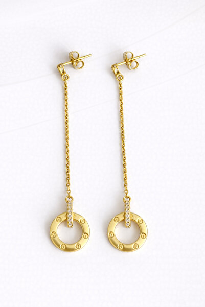 argint 925 Ασημένια σκουλαρίκια - Χρυσαφί