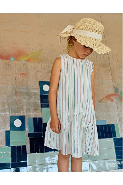 Ziddy Ss Dress Stripes, White