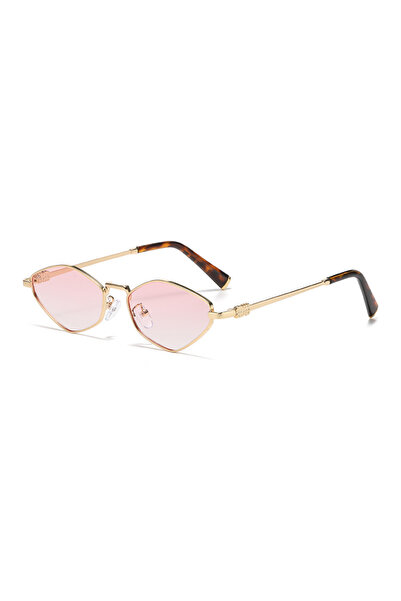 Choice4 Pink Fashionable Rhombus-Shaped Metal Sunglasses for Women, Versatile...