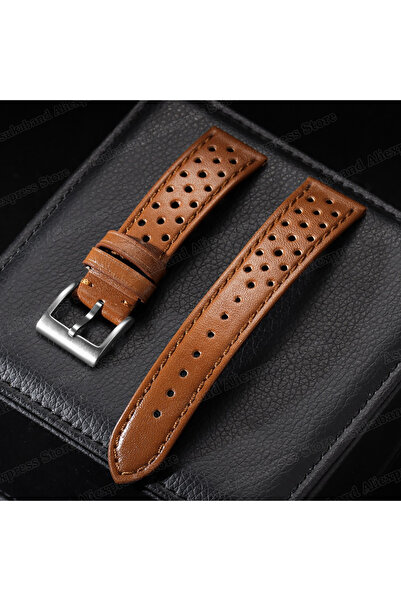 Choice15 18mm Red Brown Vintage Genuine Leather Strap 18mm 20mm 22mm Universa...