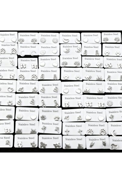 Choice4 24Pairs Silvery Color 6/12/24Pairs Fashion Stainless Steel Stud Earri...