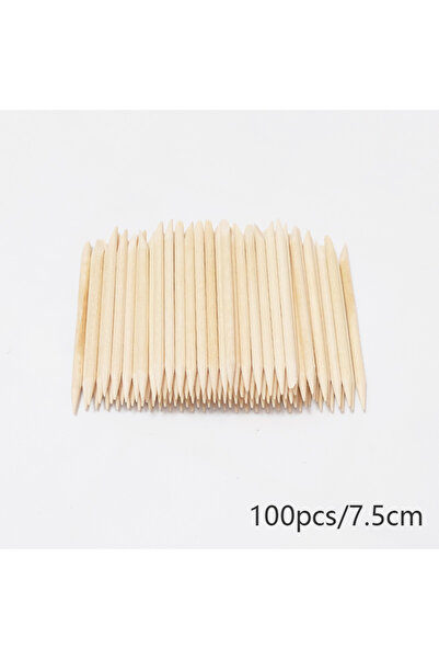Choice6 100Pcs 7.5cm Nail Cuticle Pusher Orange Wood Sticks Nail Manicures Re...