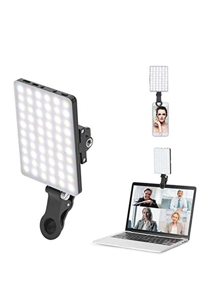 Arabest ضوء فيديو LED قابل لإعادة الشحن مع مشبك، 3 أوضاع، 10 مستويات سطوع