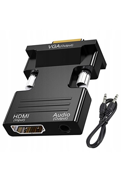 CN Adaptor HDMI la VGA, Jack 3,5 mm, 1080P, Negru