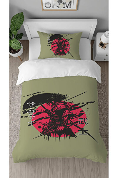 GREENDECOR Samurai Warrior Patterned Digital Printed Special Design Single St...