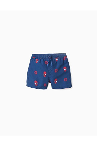 Ziddy Swim Shorts With Spider-Man Motif And Drawstring For Boys, Blue