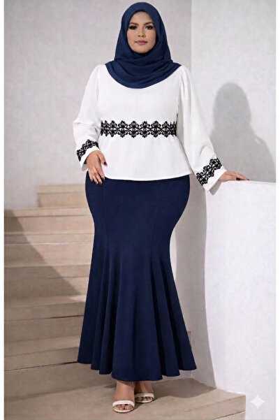 CNG MODA Φούστα plus size - Ναυτικό μπλε - Maxi