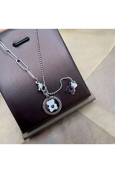 Choice1 Silver bear Fresh Bear Shell round Pendant Necklace Titanium Steel Cl...