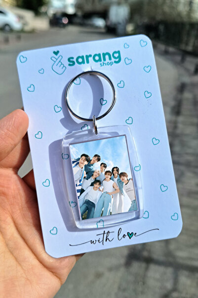 SARANG Şeffaf Çerçeve Anahtarlık - Blue Ateez Grup Kpop
